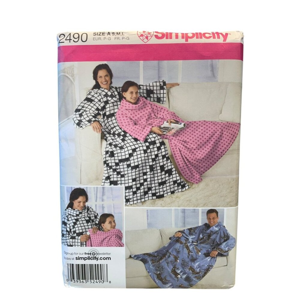 Simplicity 2490 Lounge Blanket Sizes S M L Sewing Pattern